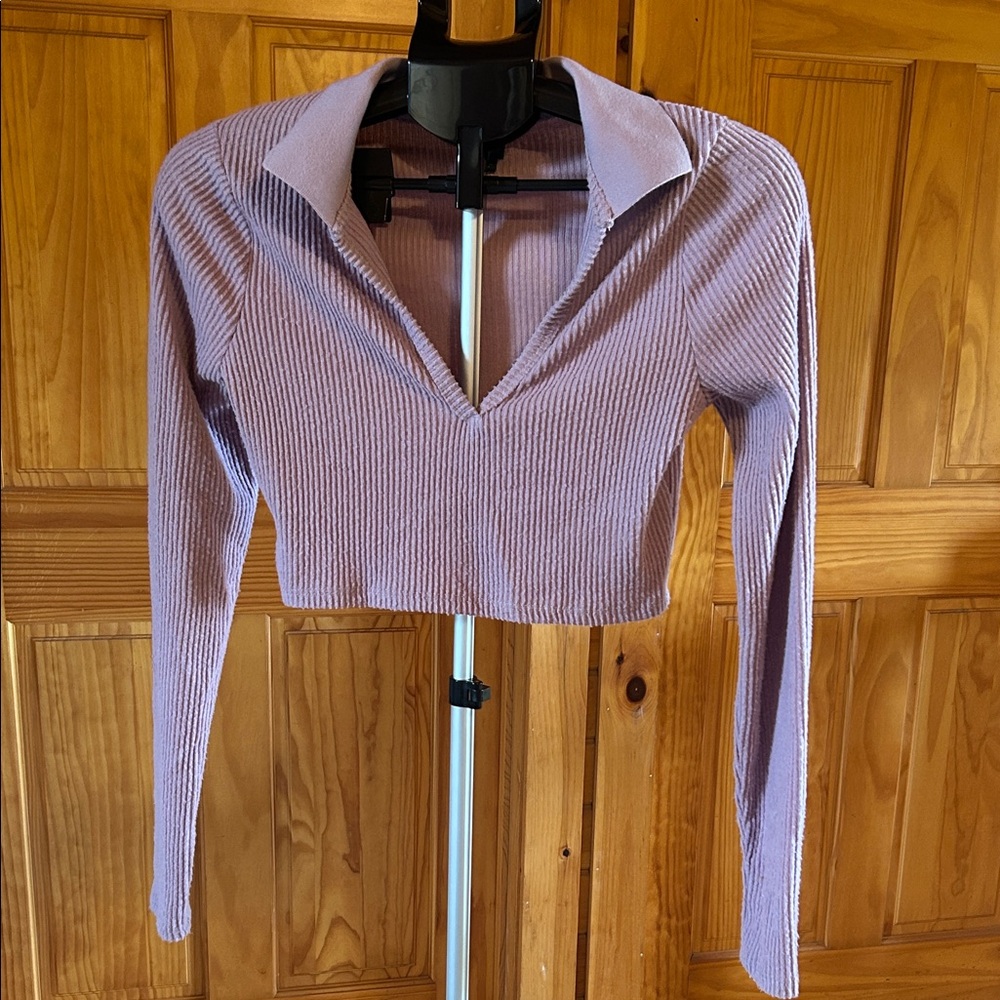 Wild Fable pink/Purple ribbed crop top